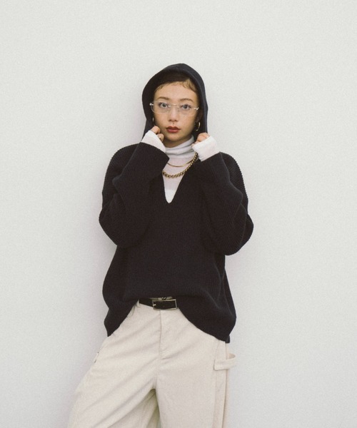 HANNE ニット セーター フーディーニットプルオーバー レディース