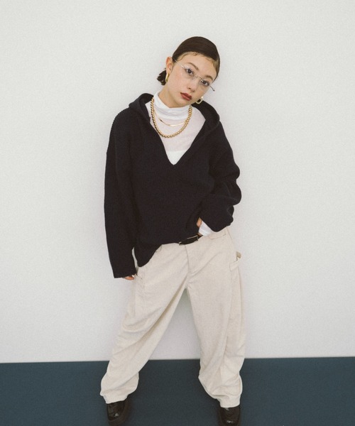 HANNE ニット セーター フーディーニットプルオーバー レディース