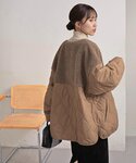 コート アウター ボア切替キルティングコート「...の詳細画像2
