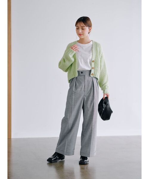 tシャツ ローゲージゆるカーディガン「低身長・小柄女性