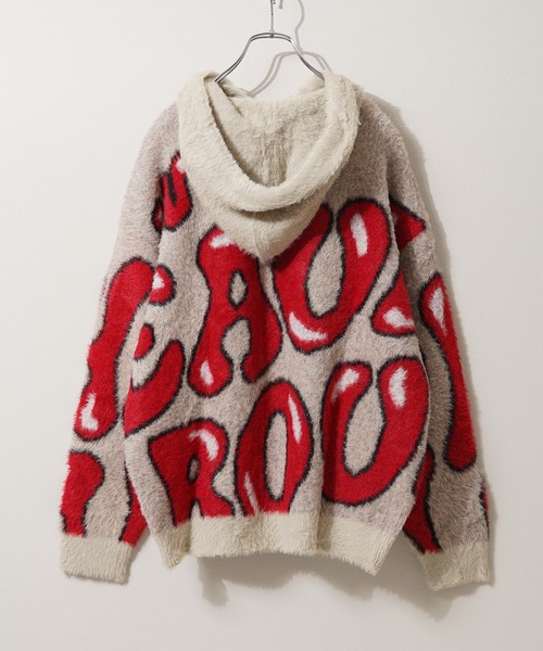 パーカー 「unisex」総柄 シャギーニット / Shaggy Knit Parka