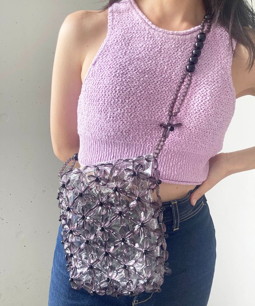 Casseliniフラワーショルダービーズバッグ Casselini(キャセリーニ)フラワーショルダービーズバッグ