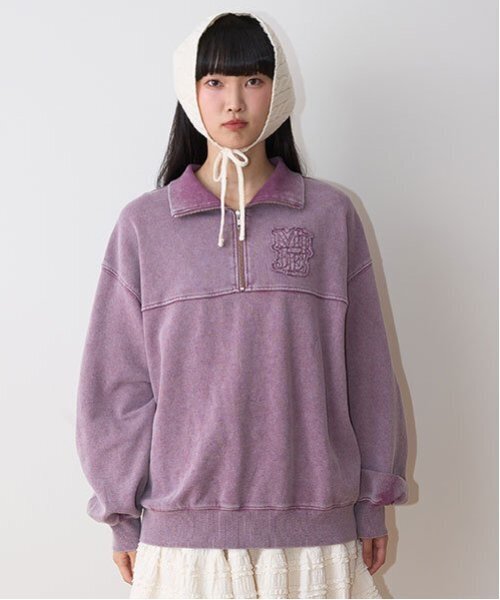 Miーje（ミジェ） トレーナー スウェット ハーフZIPプルオーバー「韓国