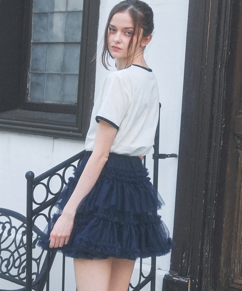Lovilyn スカート ティアードチュールミニスカート : ZOZOTOWN