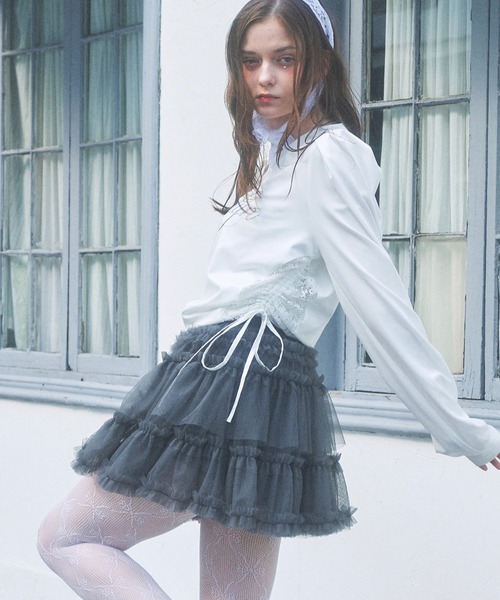 Lovilyn スカート ティアードチュールミニスカート : ZOZOTOWN