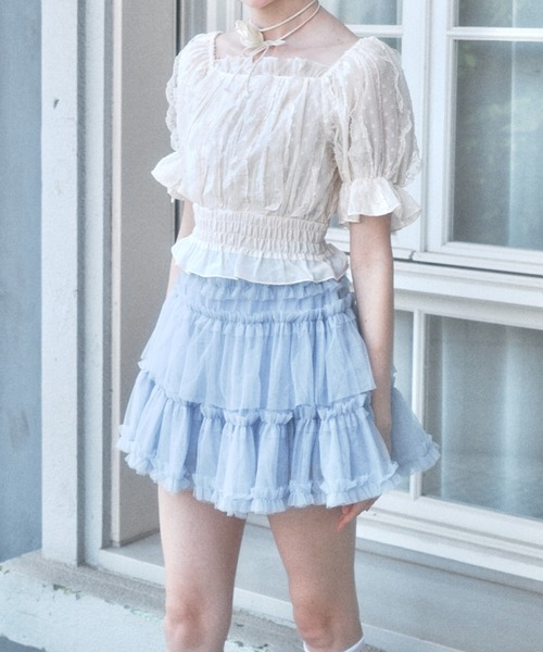 Lovilyn スカート ティアードチュールミニスカート : ZOZOTOWN