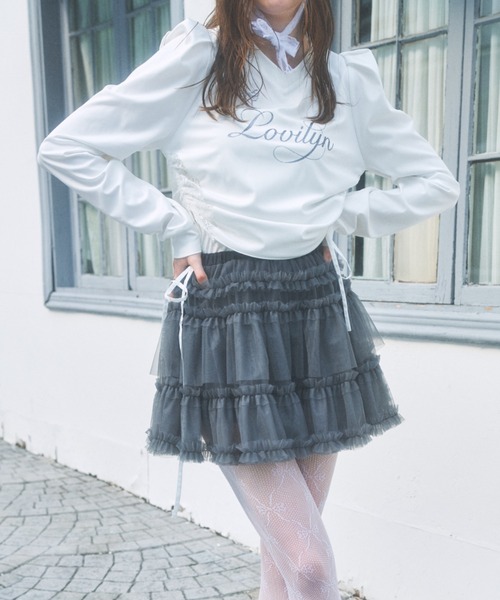 Lovilyn スカート ティアードチュールミニスカート : ZOZOTOWN