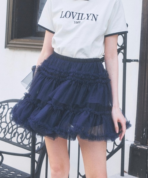 BLU チュールミニスカート Mサイズ BLUE lovilyn BLU チュールミニスカート Mサイズ BLUE lovilyn