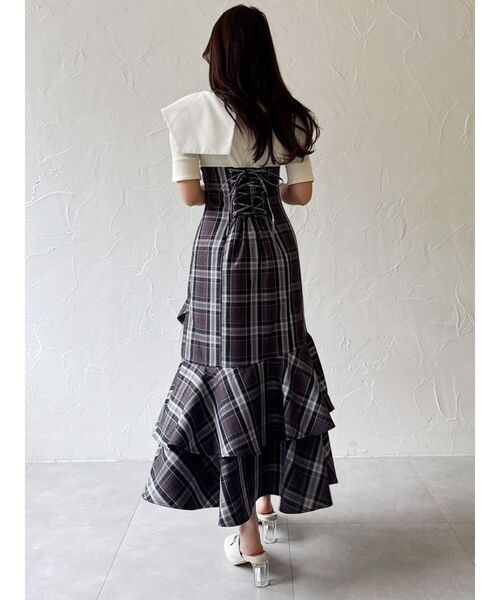 dazzlin ラッフルマーメイドコンビワンピース XS dazzlin ワンピース ラッフルマーメイドコンビワンピース