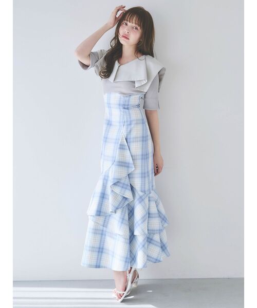ラッフルマーメイドコンビワンピース dazzlin ワンピース ラッフルマーメイドコンビワンピース