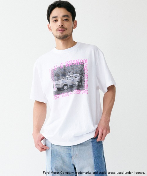 boohoo MAN オーバーサイズ 半袖 フォード・GT トップス Tシャツ セール】Oversized cropped short sleeve T-shirt / オーバー