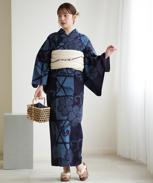 utatane 浴衣 手染め注染浴衣3点セット utatane×注染工房 赤坂紬