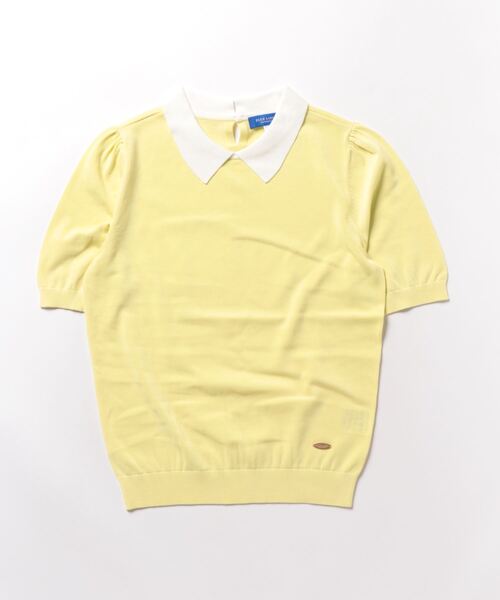 新品BLUE LABEL CRESTBRIDGE 半袖ニット 38 ブラウン BLUE LABEL CRESTBRIDGE 「BLUE CRESTBRIDGE」 半袖ニット 38