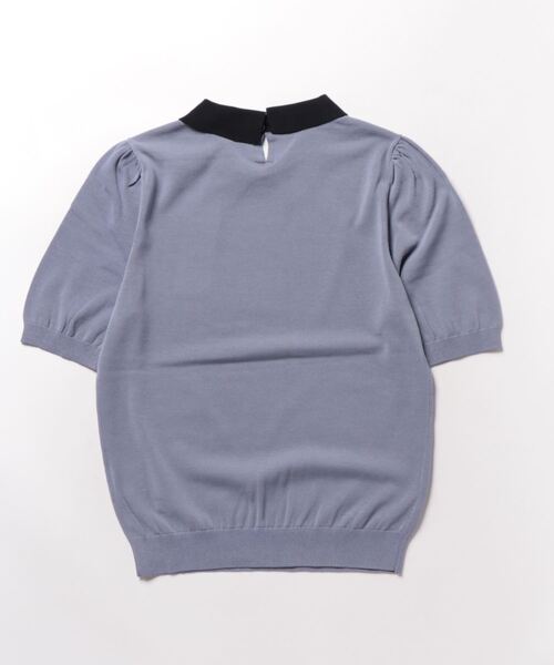 新品BLUE LABEL CRESTBRIDGE 半袖ニット 38 ブラウン BLUE LABEL CRESTBRIDGE 「BLUE CRESTBRIDGE」 半袖ニット 38