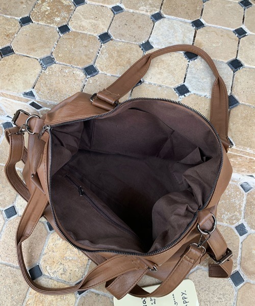 ショルダーバッグ　ボストン Dark Angel ボストンレザーショルダーバッグ メタリック横長