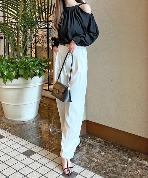 ブラウス シャツ Halter neck Open shoulder blouse ホルターネックオープンショルダーブラウス レディース セール】Halter neck Open shoulder blouse ホルターネック