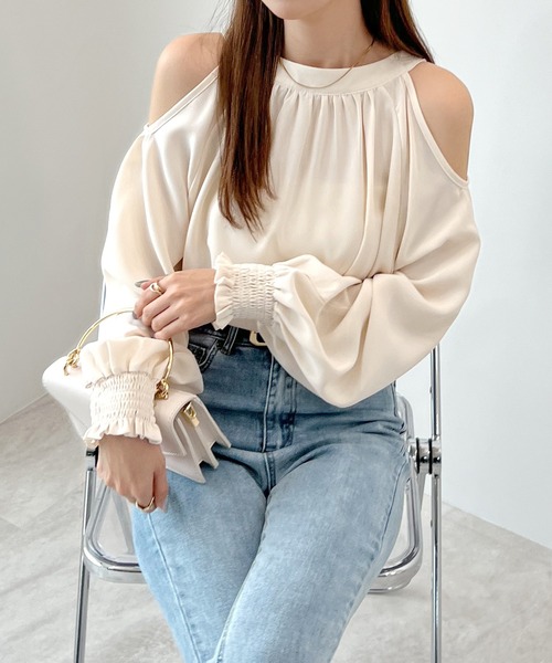 ブラウス シャツ ミルフィーユショルダーブラウス レディース AZUL BY MOUSSY ブラウス シャツ ラッフルショルダーブラウス
