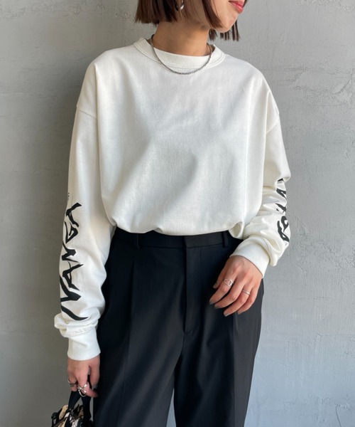 tシャツ 「NANGA/ナンガ」 袖プリント ロングスリーブＴシャツ レディース メンズ NANGA tシャツ 「NANGA/ナンガ」 袖プリント ロングスリーブT