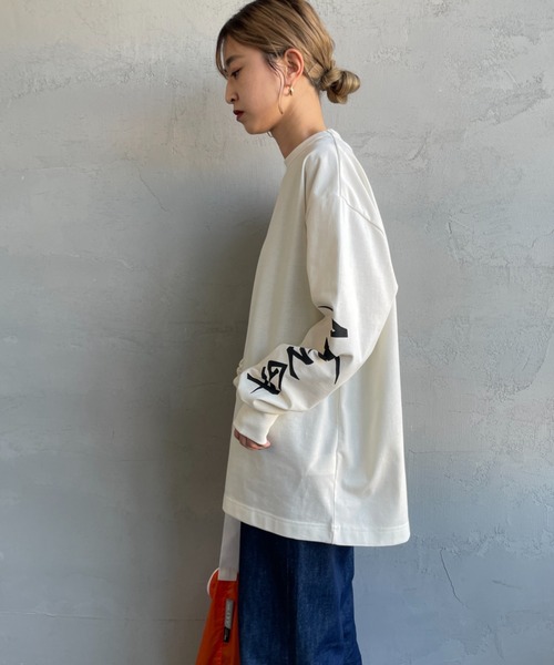 tシャツ 「NANGA/ナンガ」 袖プリント ロングスリーブＴシャツ レディース メンズ NANGA tシャツ 「NANGA/ナンガ」 袖プリント ロングスリーブT