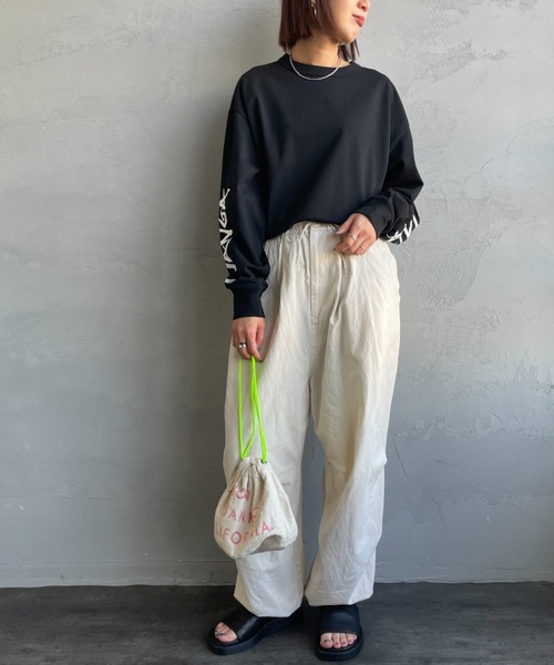 tシャツ 「NANGA/ナンガ」 袖プリント ロングスリーブＴシャツ レディース メンズ NANGA tシャツ 「NANGA/ナンガ」 袖プリント ロングスリーブT