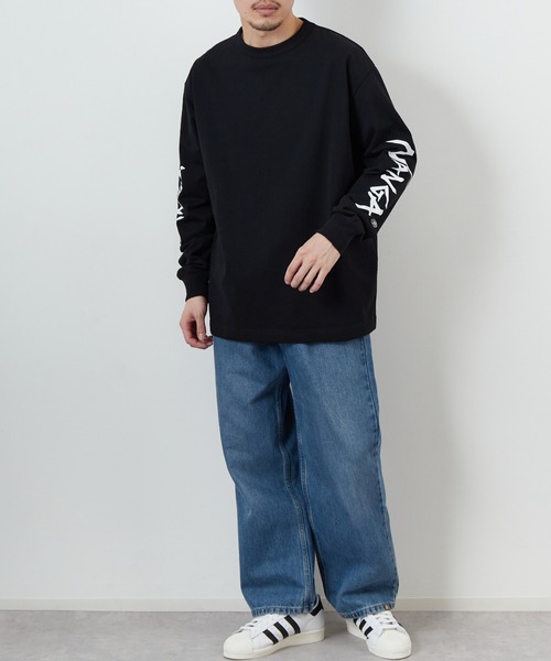 tシャツ 「NANGA/ナンガ」 袖プリント ロングスリーブＴシャツ レディース メンズ NANGA tシャツ 「NANGA/ナンガ」 袖プリント ロングスリーブT