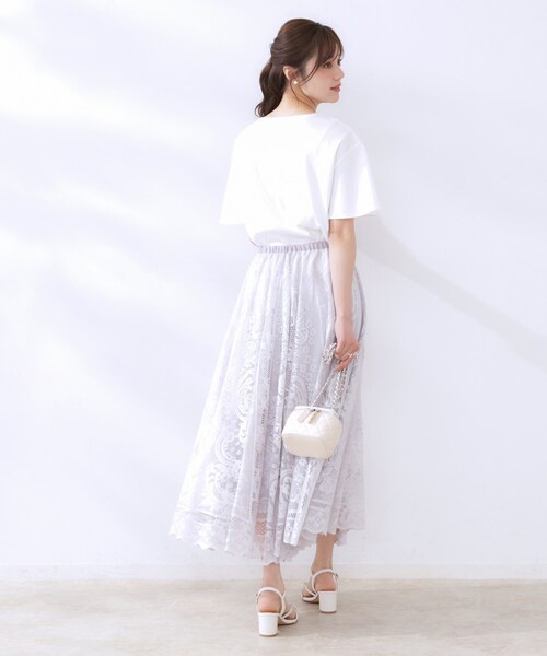 tシャツ 「マシンウォッシャブル・接触冷感・UV機能」60リボンロゴプリント フレアーT レディース | Couture Brooch | 06