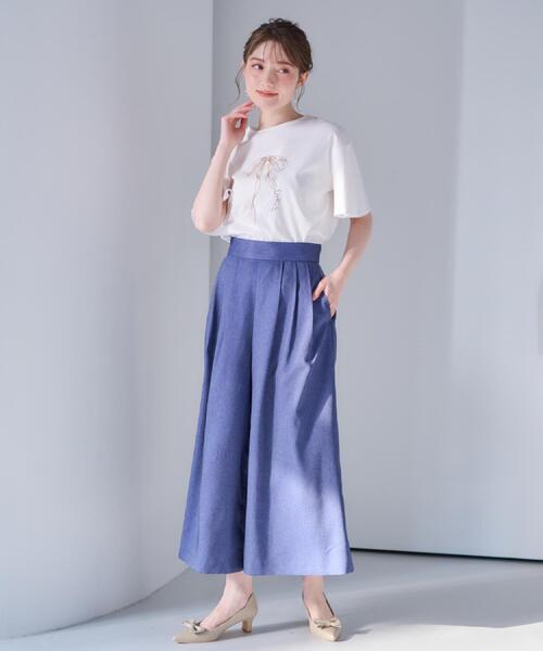 tシャツ 「マシンウォッシャブル・接触冷感・UV機能」60リボンロゴプリント フレアーT レディース | Couture Brooch | 10