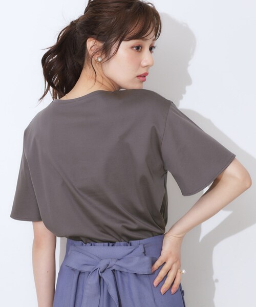 tシャツ 「マシンウォッシャブル・接触冷感・UV機能」60リボンロゴプリント フレアーT レディース | Couture Brooch | 22