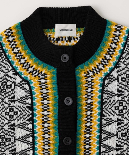 「MIEL CRISHUNANT」 ニットカーディガン FREE イエロー系その他 レディース_画像4