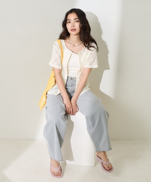 Arpegestory 2WAYメッシュ半袖カーデ アルページュ ストーリー Arpege story 2WAYメッシュカーデ