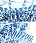 水着 キッズ ストライプ柄 ティアード フリル...の詳細画像5