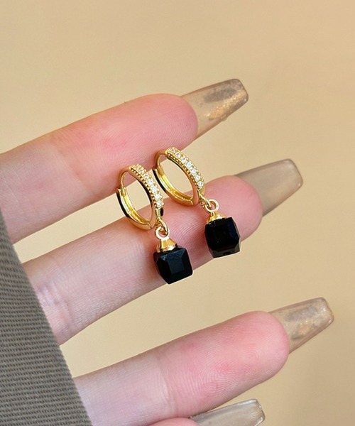 yu-ka ピアス YU-KA:ジルコニアキューブトップピアス zirconia cube
