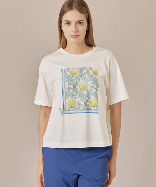 tシャツ ブリティッシュチューリッププリントＴシャツ レディース