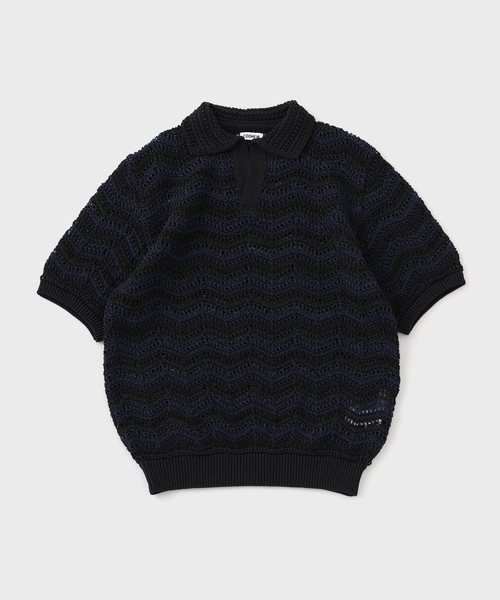 未使用　別注 COOHEM コーヘン　アーガイル　サマーニット　ギマコットン Coohem セーター ニット COOHEM / コーヘン ZIGZAG SUKASHI KNIT