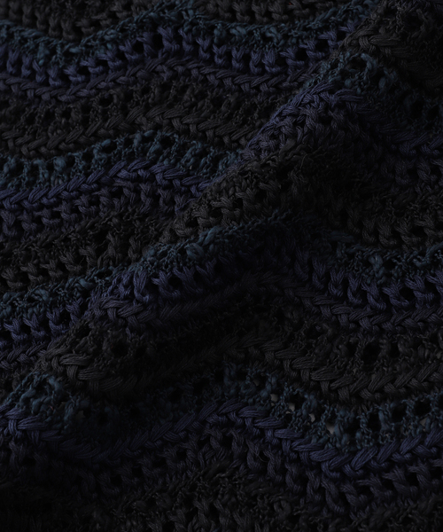 【極美品】COOHEM コーヘン　ウールニット　アランセーター　ネイビー Coohem セーター ニット COOHEM / コーヘン ZIGZAG SUKASHI KNIT