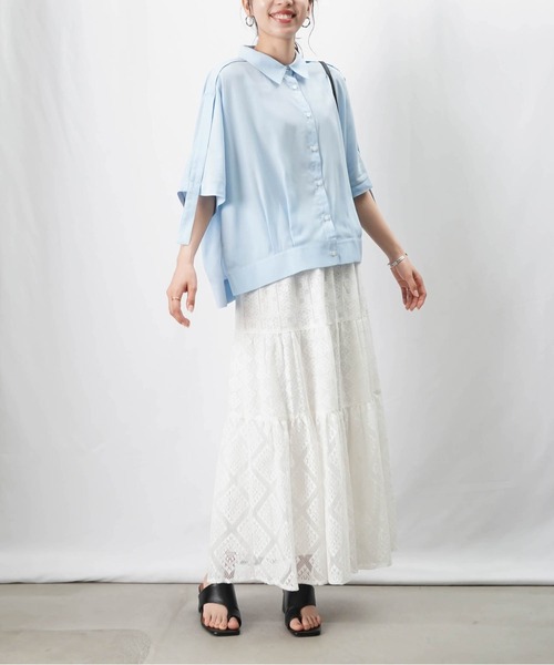 ブラウス シャツ LC/LLL エポレット付デザインシャツ レディース LADY LUCK LUCA ブラウス シャツ LC/LLL エポレット付デザイン