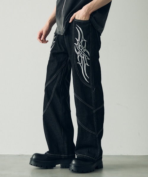 Shoowtime（ショウタイム） ジーンズ Embroidered straight denim