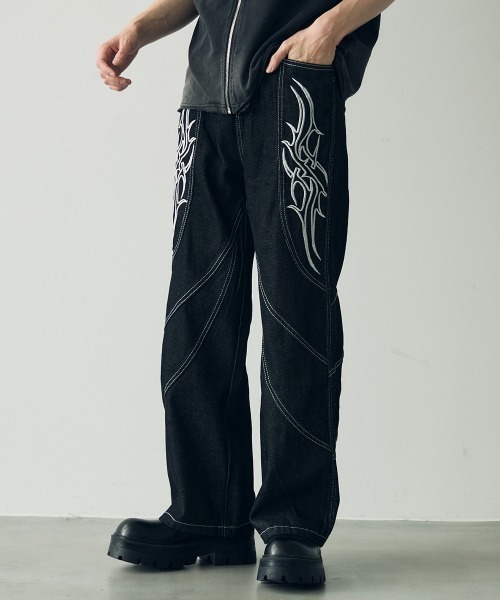 Shoowtime（ショウタイム） ジーンズ Embroidered straight denim 