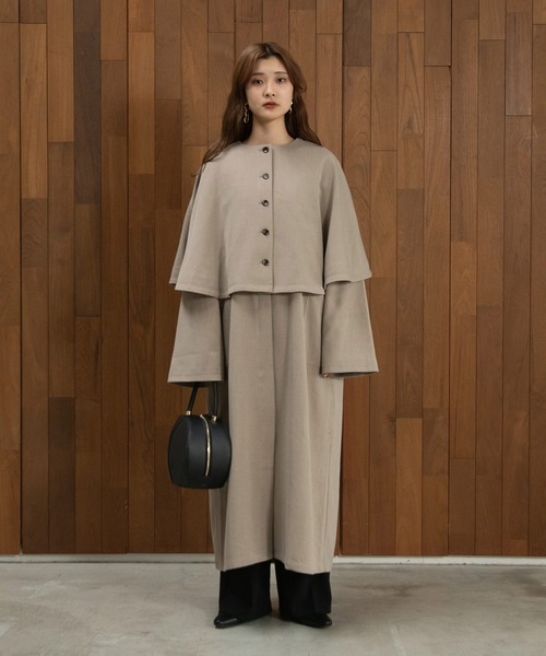 MUSEノーカラーコート ベージュ FREE SIZE MUSE de Deuxieme Classe 「MUSE classe」 ノーカラーコート 36