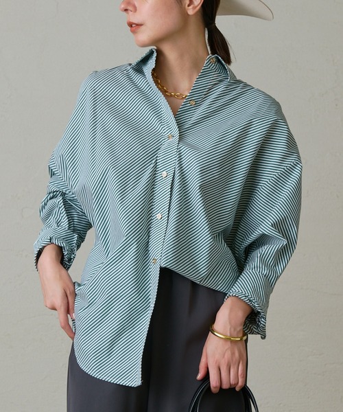 「LOUNGEDRESS」 ドルマンスリーブシャツ FREE グリーン レディース