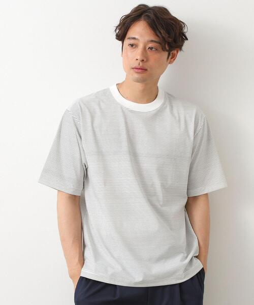 THE SHOP TK tシャツ パーフェクテックボーダー 半袖Tシャツ 吸水速乾