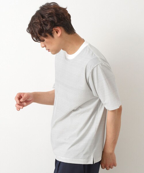 THE SHOP TK tシャツ パーフェクテックボーダー 半袖Tシャツ 吸水速乾