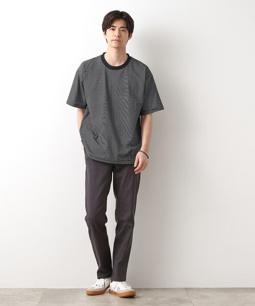 THE SHOP TK tシャツ パーフェクテックボーダー 半袖Tシャツ 吸水速乾