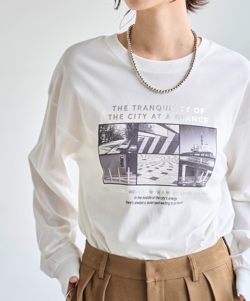 プリントT プリントt フォトt フォトプリント ロンT meilmada tシャツ フォトプリントロンT レディース : ZOZOTOWN