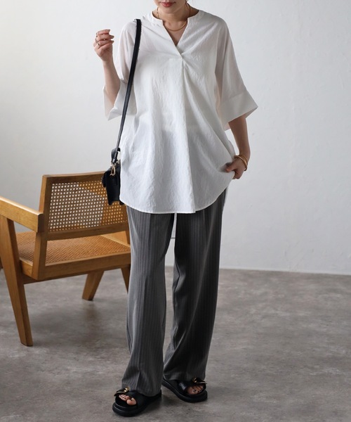 「&HALF」 「noa-ge」ドルマンスリーブブラウス FREE オフホワイト レディース_画像3