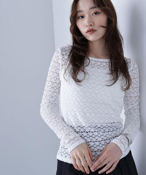 tシャツ ストレッチレーストップス レディース