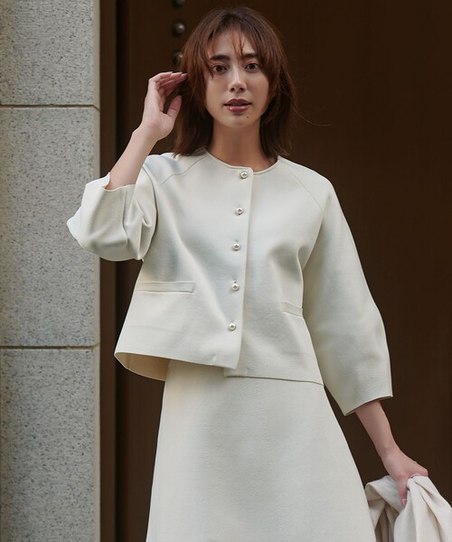 ルネ♡パールボタン　カーディガン UNFILO（アンフィーロ） カーディガン BEAUTY FORM KNIT パールボタン