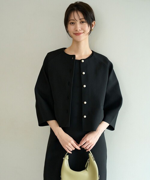 ルネ♡フロントパール　カーディガン UNFILO（アンフィーロ） カーディガン BEAUTY FORM KNIT パールボタン