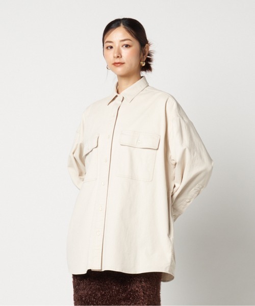 HELIOPOLE（エリオポール） ブラウス シャツ COTTON TWILL BIG SHIRT 