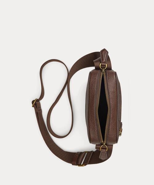POLO RALPH LAUREN ショルダーバッグ ペブルド レザー クロス